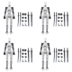 thumbnail image 1 of Figura de acción de maniquí 3D de robot multiarticulado móvil 13 (transparente) negro, 1 of 5