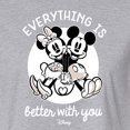 thumbnail image 3 of Disney - Mickey & Friends - Mickey & Minnie in Love - Everything is Better with You - Juniors Cropped Cotton Blend T-Shirt, 3 of 5