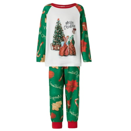 

Binpure Christmas Family Unisex Adult/Kids Long Sleeve Tree Print Pajama Set