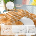 thumbnail image 2 of Thanksgiving Rustic Bedding Duvet Cover Set Queen Size 4 Pieces Farmhouse Orange Lattice Bedding Set with Zipper Closure, 1 Comforter Cover 90x92 Inches 1 Flat Sheet & 2 Pillow Cases, 2 of 7