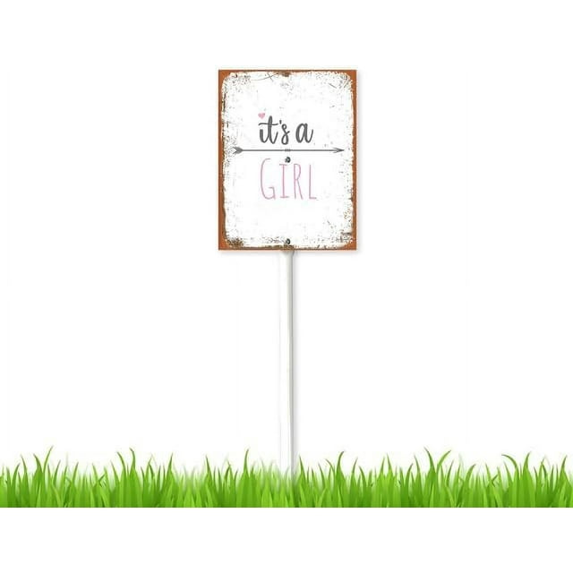Letrero de 8 x 12 pulgadas "It's A Girl" para interior o exterior, para jardín o patio, para decoración de baby shower