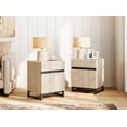 thumbnail image 5 of WAMPAT 2 Pack Nightstand with 1 Drawer and 1 Storage Cabinet, Modern Bedside Table with 2 Open Door for Bedroom, Wood Rustic Side End Table for Living Room, Light Oak, 5 of 10
