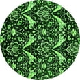 thumbnail image 1 of Ahgly Company Indoor Round Abstract Green Modern Area Rugs, 4' Round, 1 of 4