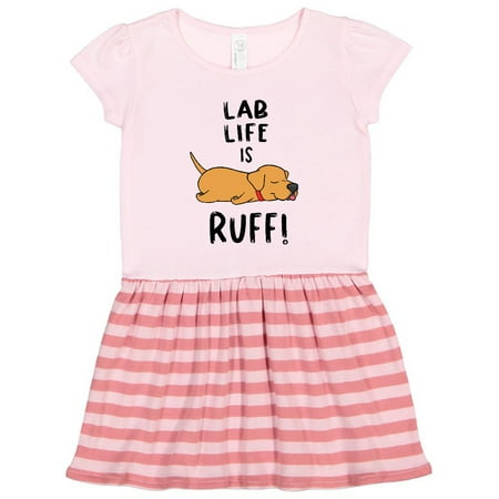 

Inktastic Lab Life is Ruff! Yellow Lab Gift Toddler Girl Dress