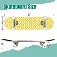 thumbnail image 2 of 31'' Complete Skateboard 7 Layer Canadian Maple Double Kick Deck Skateboards Yellow white waves linear ornament Skate Board for Beginner Adult Gifts, 2 of 5