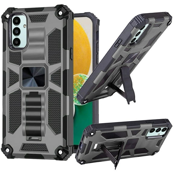 For Samsung Galaxy A13 4G Heavy Duty Stand Hybrid Shockproof [Military Grade] Rugged Protective with Built-in Kickstand Cover ,Xpm Phone Case [ Gray ]