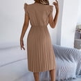 thumbnail image 3 of Uootdi Women's Midi Dresses V Neck Ruffle Sleeve Pleated Sundresses Elegant Flowy Casual Dresses Gift, 3 of 9