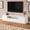 White-TV Stand, variant on 19.7"W White Nightstand with Storage, Wooden Bedside Table with 2 Drawers and Open Shelf , Modern Small Dresser End Table for Bedroom and Living Room, Pack of Two