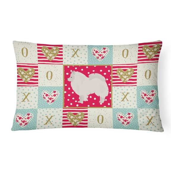 Caroline's Treasures CK5837PW1216 German Spitz #1 Love Canvas Fabric Decorative Pillow, Red, 12H x16W, multicolor