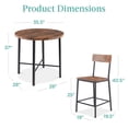 thumbnail image 7 of Best Choice Products 5-Piece Modern Round Counter Height Dining Set w/ 4 Chairs, 1.5in Thick Table - Brown, 7 of 7