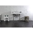 thumbnail image 3 of Kingston Brass LMS3630MBSQ8 Pemberton 36" Carrara Marble Console Sink with Brass Legs (8-Inch, 3-Hole), Carrara Marble White/Brushed Nickel, 3 of 8