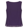 thumbnail image 2 of Zaldita Women's Round Neck Sleeveless Tank Top Summer Casual Loose Fit Chiffon Blouses Shirts Tops Purple S, 2 of 5