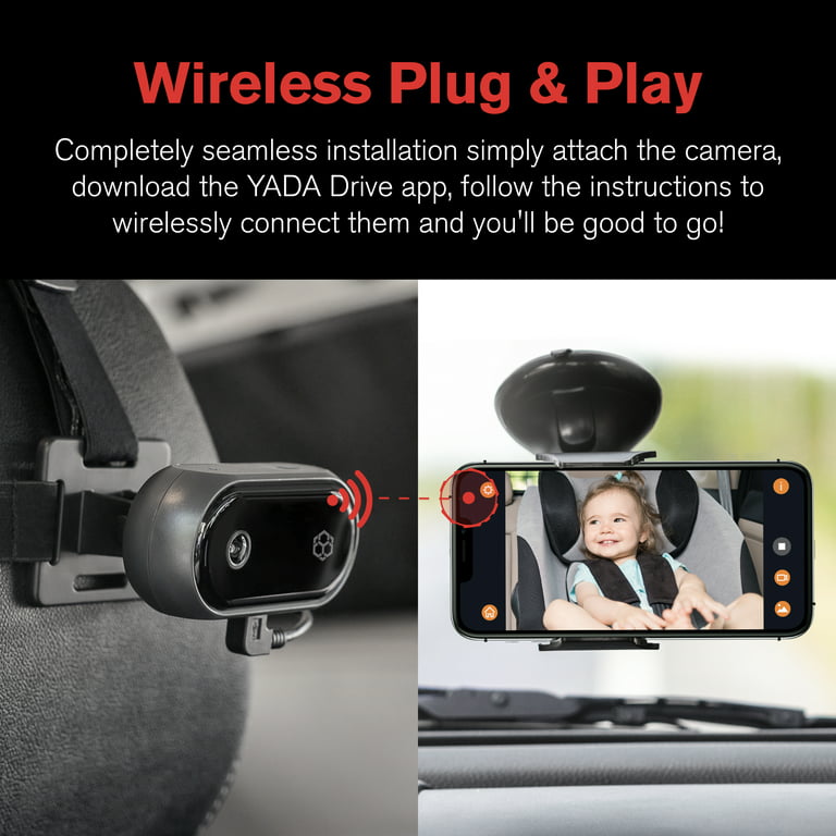 YADA Wireless in-Car 1080P Portable Baby Monitor Camera, Universal