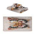 thumbnail image 2 of 3 Piece Bath Towels Set Bath Towel, Hand Towel and Face Towel for Bathroom, Gym, Hotel Gorgeous Colors Butterfly, 2 of 8