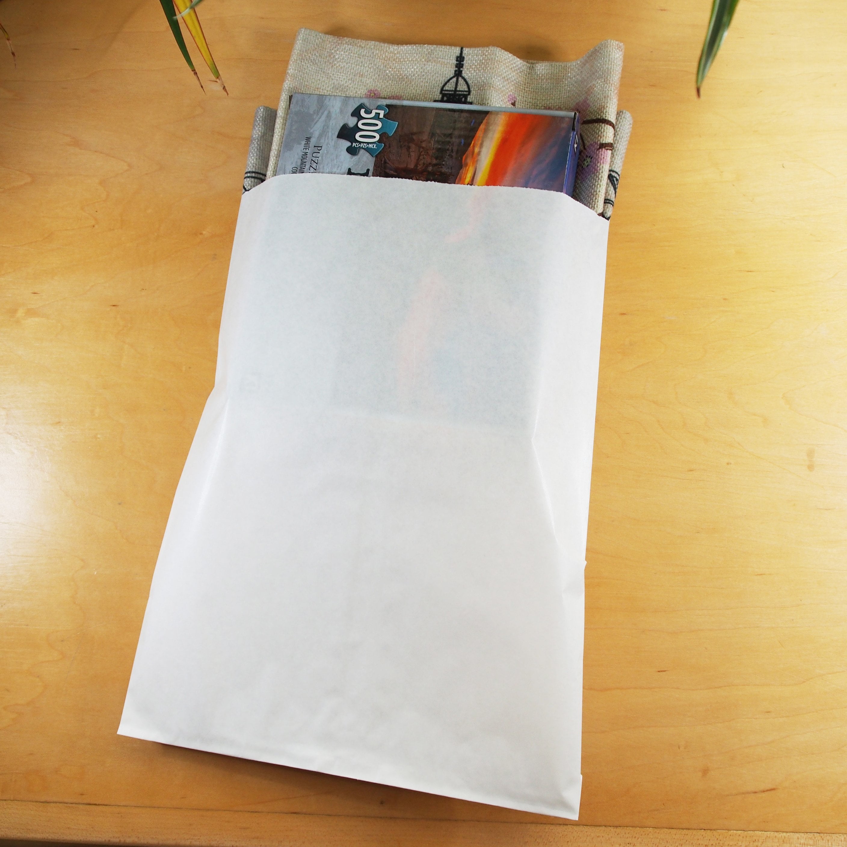 100 Qty 8.5" x 11" Decorative Flat Paper Gift Bags - Plain White Kraft Bags - for Sales/Treats/Parties Cookies/Gifts - N'icePackaging