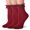 Red, variant on TZYDMN Women Ruffle Ankle Socks, Lace Lolita Kawaii Girls Cute Frilly Socks 3 Pairs