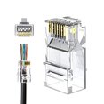 thumbnail image 2 of 100-Pack RJ45 Pass Through Connectors - Cat6/Cat5e Gold Plated Modular Plugs For Ethernet Cables 2 of 12
