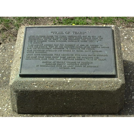 Cherokee Trail of Tears Memorial Overlooking the Arkansas River, Cadron Settlement Park, Conway Print Wall