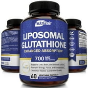 NutriFlair Liposomal Glutathione Supplement Antioxidant Detox Immune Support 60 Vegetable Capsules