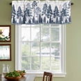 thumbnail image 3 of Navy Blue Pine Tree Curtain Valances for Windows, Kitchen Valance Window Treatments Panel 2 Pack, Spring Botanical Watercolor Rod Pocket Short Curtains for Bathroom Bedroom 42 x 12 Inch, 3 of 8