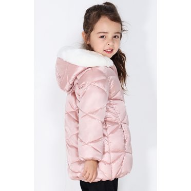 SOLOCOTE Girls Puffer Winter Coat With Faux Fur Hood - Sherpa Lined, Water-Resistant, Heavyweight Parka Jacket