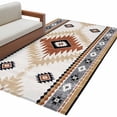 thumbnail image 2 of Orange Beige Boho Runner Rug 2.7x5 FT, Non Slip Entryway Carpet, Vintage Ethnic Tribal Southwestern Washable Soft Floor Carpet Entrance Mat Non-Shedding Throw Rug for Hallway Laundry Room Bedside, 2 of 9