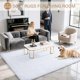thumbnail image 2 of Alfombra BENRON de felpa blanca, 122 x 183 cm, suave y lavable, 2 of 7