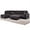 Dark Brown-L, variant on Hommoo Sectional Sofa Couch Free Combination Sectional Couch, L Shaped Sectional Sofa, Modern Sofa Set for Living Room, Dark Brown(Without Ottoman)