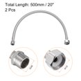 thumbnail image 2 of Uxcell 20" Faucet Supply Line Connector, G3/8 Male x G1/2 Female 304 Stainless Steel Water Supply Hose, 2 Pack, 2 of 6