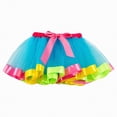 thumbnail image 2 of Godom Girls Rainbow Tutu Skirt 2T-15T Mini Layered Colorful Ruffle Tiered Tulle Dance Dress,Light Blue, 2 of 4