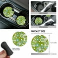thumbnail image 6 of Renewold Hippie Flower Green Cyan Car Seat Cover Full Set 15 PCS, with Steering Wheel Cover Seat Belt Strap Pad Trash Bag Mount Phone Holder Rearview Mirror Accessories Cup Holder Keychain, 6 of 7