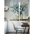 thumbnail image 4 of Summer Eucalyptus Sheer Curtains 63 Inch Length 2 Panels Set, Spring Leaves Botanical Floral Voile Window Treatment Rod Pocket Curtains Sheers Drapes for Bedroom/Living Room/Kitchen 52x"63"x2, 4 of 7