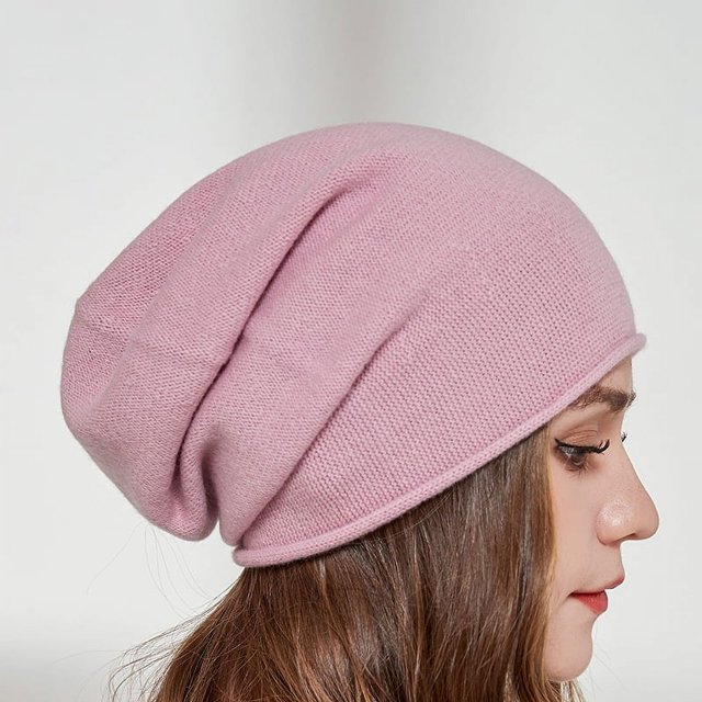 ER Gorro de punto de invierno para mujer, cálida y suave mezcla de lana y cachemira brillar Electrónica