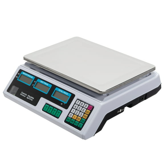 Price Computing Scale, 88lb/40kg Commercial Food Scale for Produce Meat with Stainless Steel Large Platform, Memory Function, LCD Display