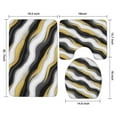 thumbnail image 3 of Black White Marble Gold Wave Pattern Bathroom Rugs Sets 3 Piece,Toilet Cover Set,Absorbent Non Slip Bathroom Mats Sets with U-Shaped Contour Rug Toilet Rug Set, 3 of 5