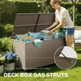 thumbnail image 2 of GONICHA 150 Gallon Outdoor Storage Box with Swivel Wheels,Waterproof Deck Box with Lid for Patio Furniture, Garden Tools, Outdoor Cushion,Brown, 2 of 7