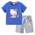 thumbnail image 3 of Hello Kitty verano niños pequeños de algodón de manga corta camiseta traje niños pantalones cortos de manga corta conjunto de dos piezas ropa para niños, 3 of 5