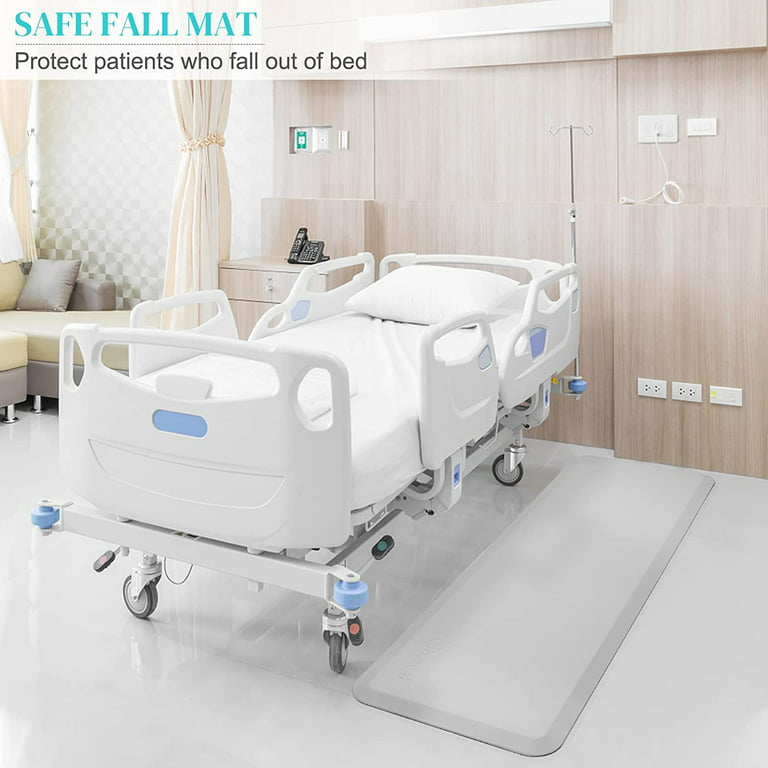 OMECAL 70x24x3/4 Thick Medical Bedside Fall Safety Protection Floor Mat  for Elderly Senior Handicap,Reducing Injury Risk and Impact, Prevent Bed
