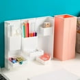 thumbnail image 3 of Boîte de Rangement Pliable Mignonne pour Crayons, Boîte de Rangement de Bureau, Conteneur de Papeterie, Blanc, 3 of 8