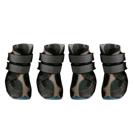 Purrfect 4Pcs Pet Shoes Solid Color Anti-slip Breathable Dog Mesh Boots for Summer