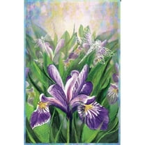 Premier Illuminated Garden Flag - Blue Iris