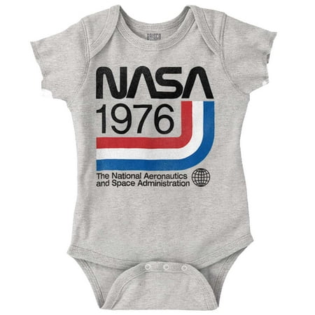

Classic America NASA 1976 Worm Logo Romper Boys or Girls Infant Baby Brisco Brands 24M