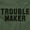 Military Green, variant on Trouble Maker Rebel College Party Unisex Plus Fleece Graphic Hoodie Brisco Brands 2X
