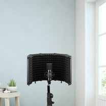 Soimiss 1Pc Microphone Pops Filter Portable Windproof Shield Black for Recording and Broadcasting