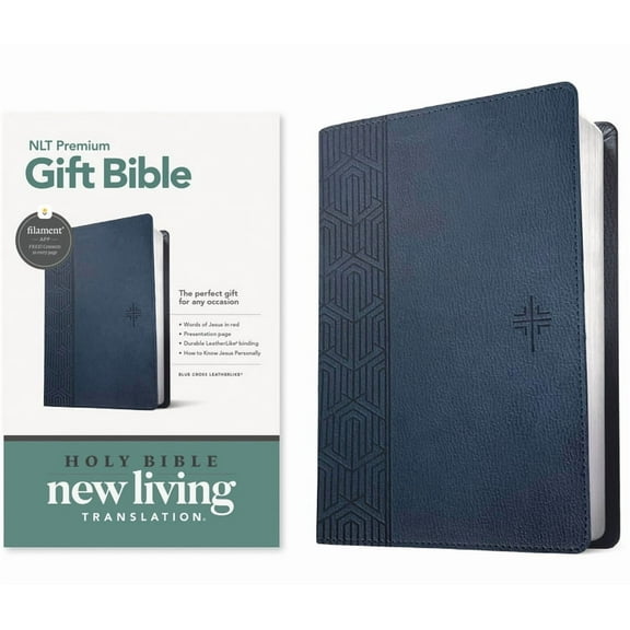 Premium Gift Bible Nlt, Filament Enabled (Leatherlike, Blue Cross, Red Letter), (Hardcover)