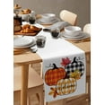 thumbnail image 3 of Table Runners 70 Inches Long Dress Scarves, Orange Pumpkins Farmhouse Coffee/Dining/Kitchen Table Decor, Holiday Table Runner, Farmhouse Plaid Summer Botanical Leaves 13x70 Inch, 3 of 7