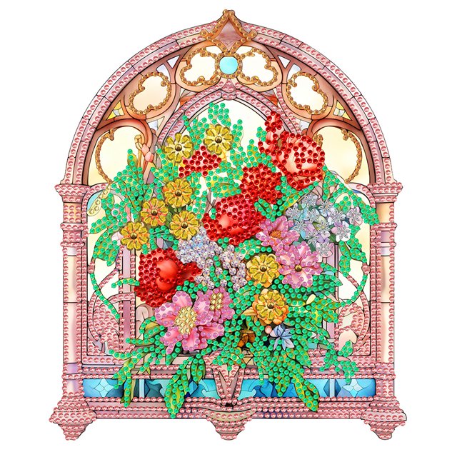 5D DIY Taladro Parcial en Forma Especial Ventana Vidrio 30x30 Cm