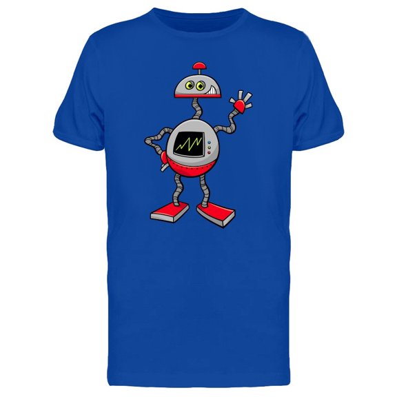 Funny Robot Doodle Cartoon Tee Men's -Image by Shutterstock