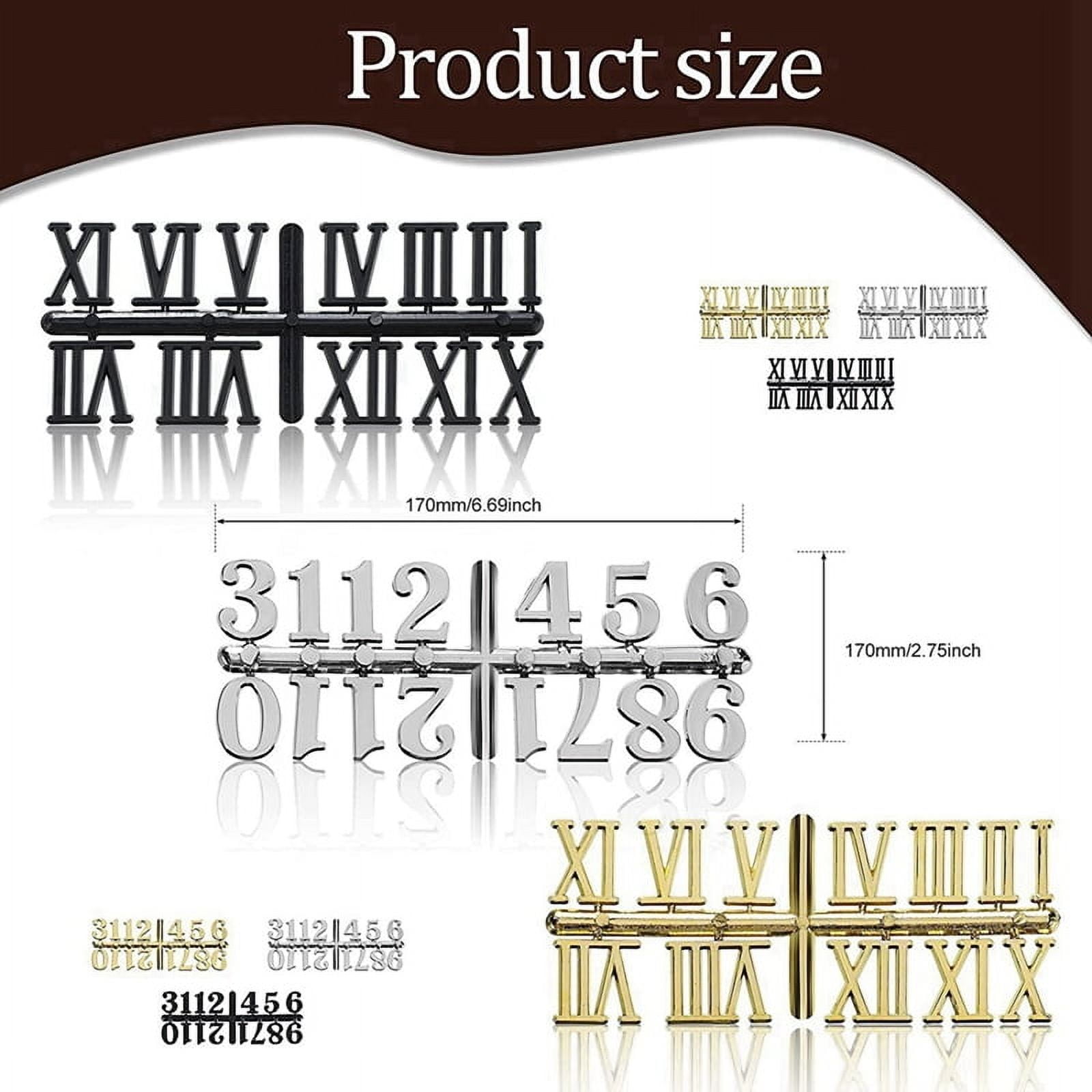 12Pcs 16mm Quartz DIY Wall Clock Movement Mechanism Kit with 16 Different Pairs Hand Diy 12 Clock Numerals Movement Set