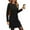 Black, variant on UVN Dresses for Women Fall Winter Long Sleeve Crewneck Casual Pullover Sweatshirt Dress with Side Split